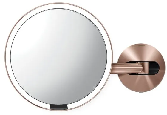 Simplehuman fastmonteret vægmonteret sensor spejl, rosenguld